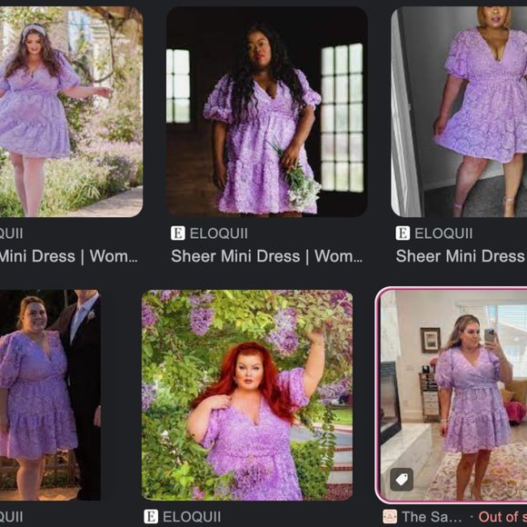 Eloquii Lilac Sheer Floral Mini Dress *SOLD OUT* Size 16 - Picture 5 of 16